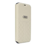 Audi Apple iPhone 12 Mini Beige Book type case Q8 Serie - Genuine Leather - Afbeelding 2