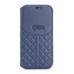 Audi Apple iPhone 12 Mini Blue Book type case Q8 Serie - Genuine Leather