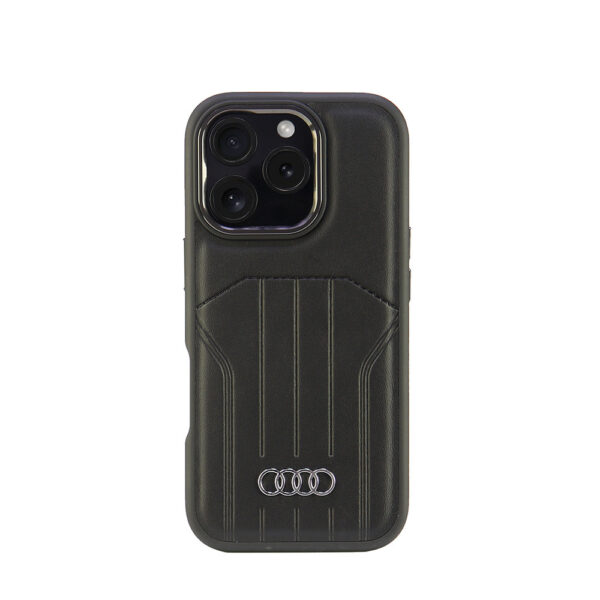Audi iPhone 16 Pro Back cover case - synthetic leather - magsafe - Black