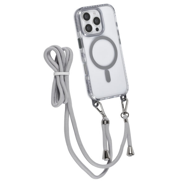 TUNIQ iPhone 16 Pro Back cover case - neck cord -TPU+PC - Grey