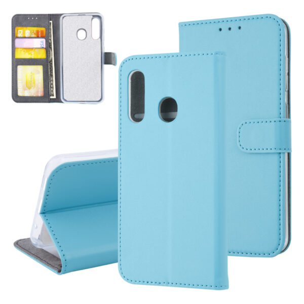 Samsung Galaxy M40 Card holder L blue Book type case for Galaxy M40 Magnetic closure