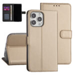 iPhone 13 Pro Max Book type case - Gold - Card holder - Magnetic closure