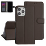 iPhone 13 Pro Max Book type case - Brown - Card holder - Magnetic closure