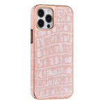 UNIQ Accessory iPhone 12 Pro Max Back cover case - Croco Leather Pink - Afbeelding 2