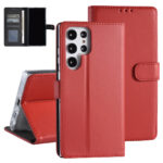 Samsung Galaxy S22 Ultra Book type Case - Card holder - Magnetic closure - Red