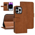 UNIQ Accessory iPhone 14 Pro Max Brown Booktype Card holder for 3 cards - Magnetic closure