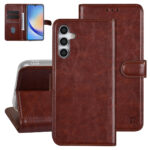UNIQ Accessory Galaxy A34 5G Book type case - Card holder for 3 cards - Magnetic closure - Brown