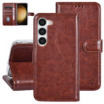 UNIQ Accessory Galaxy S23 Book type case - Card holder for 3 cards - Magnetic closure - Brown
