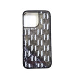 Karl Lagerfeld iPhone 14 & 13 Back cover case - Liquid glitter - monogram gradient - Black
