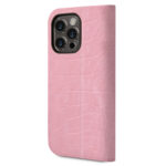 Guess iPhone 14 Pro Book type case - Croco - 3 card slots - Pink - Afbeelding 2