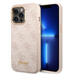 Guess iPhone 14 Pro Hardcase Backcover - 4G - Metal Buttons & Camera - Pink