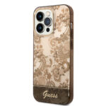 Guess iPhone 14 Pro Hardcase Backcover - Porcelain Collection - Brown - Afbeelding 2