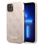 Guess iPhone 14 & 15 Plus Hardcase Backcover - 4G - Gold Camera & Buttons - Magsafe Compatible - Pink