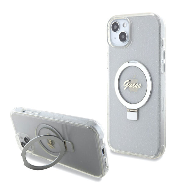 Guess iPhone 15 Plus & iPhone 14 Plus Back cover case - Magsafe script logo - Transparent