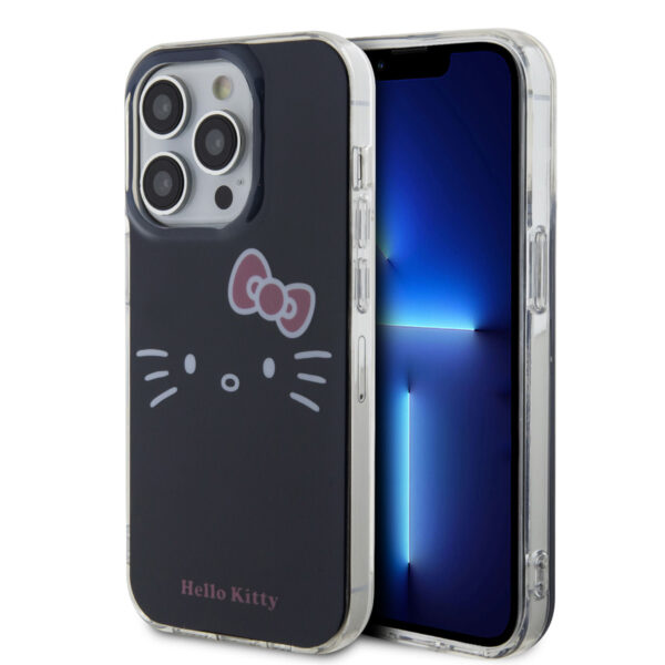 Hello Kitty iPhone 14 Pro TPU Back Cover - Kitty Face - Black