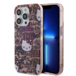 Hello Kitty iPhone 14 Pro Max TPU Back Cover - Graffiti Tags - Pink