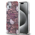 Hello Kitty iPhone 15 & 14 Plus TPU Back Cover - Graffiti Tags - Pink