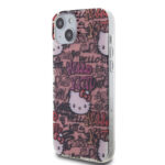 Hello Kitty iPhone 15 & 14 Plus TPU Back Cover - Graffiti Tags - Pink - Afbeelding 2