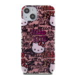 Hello Kitty iPhone 15 & 14 Plus TPU Back Cover - Graffiti Tags - Pink - Afbeelding 3
