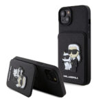 Karl Lagerfeld iPhone 15 Plus & 14 Plus Back cover case - SAFFIANO CARDSLOT - Black