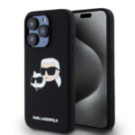 Karl Lagerfeld iPhone 15 Pro Back cover case - Magsafe - double heads print - Black