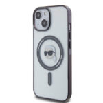 Karl Lagerfeld iPhone 15 & 14 Plus Hardcase - Magsafe compatible - Karl's Head - Transparent - Afbeelding 2