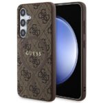 Guess Galaxy S24 Back cover case - 4G Collection Leather Metal - Brown