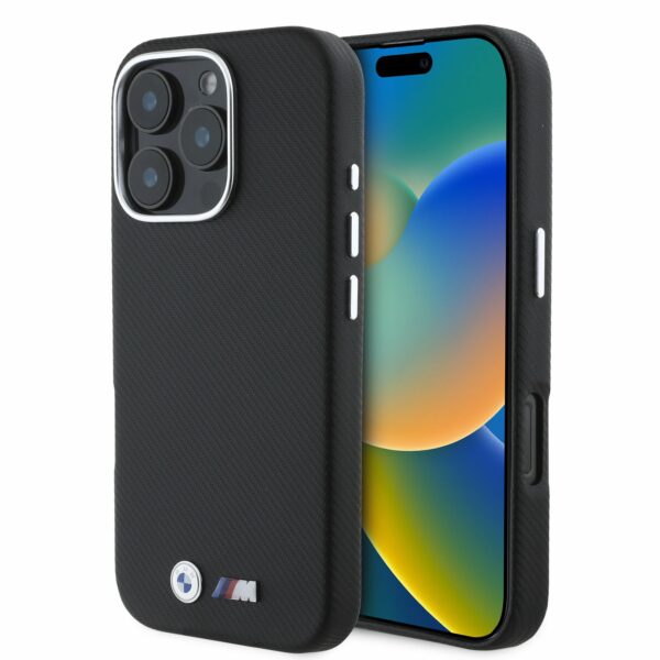 BMW iPhone 16 Pro Back cover case - M Edition Kevlar wrapped metal - Black