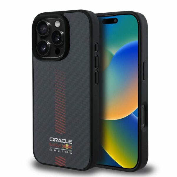 Redbull Racing iPhone 16 Pro Back cover case - Magsafe - Carbon Fiber - Powerbar - Black
