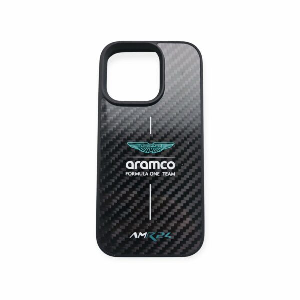 Aston Martin iPhone 16 Pro Back cover case - Carbon ARM24 Logo - Green