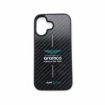 Aston Martin iPhone 16 Back cover case - Carbon ARM24 Logo - Green