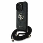 Guess iPhone 16 Pro Back cover case - Crossbody 4G Big Logo - Cord Strap - Black