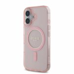 Guess iPhone 16 Back cover case - Magsafe IML Glitter - Pink - Afbeelding 2