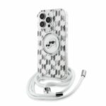 Karl Lagerfeld iPhone 16 Pro Back cover case - Magsafe IML KC heads - cord - Transparent - Afbeelding 2