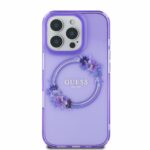 Guess iPhone 16 Pro Back cover case - Magsafe IML flowers wreath - Purple - Afbeelding 3