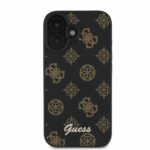 Guess iPhone 16 Back cover case - Magsafe PU peony script - Black - Afbeelding 3