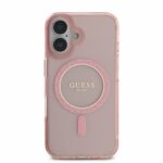 Guess iPhone 16 Back cover case - Magsafe IML Glitter - Pink - Afbeelding 3