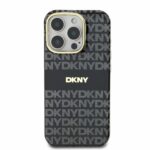 DKNY iPhone 16 Pro Back cover case - PC/TPU Repeat Pattern Tonal Stripe Magsafe - Black - Afbeelding 3