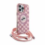 Karl Lagerfeld iPhone 16 Pro Back cover case - Magsafe IML KC heads - cord - Pink - Afbeelding 3