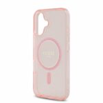 Guess iPhone 16 Back cover case - Magsafe IML Glitter - Pink - Afbeelding 4