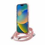 Karl Lagerfeld iPhone 16 Pro Back cover case - Magsafe IML KC heads - cord - Pink - Afbeelding 4