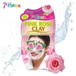 7th Heaven Pink Rose Clay Hard Drying Mud Face Mask with Shea Butter, Damask Rose and Marula Oil to Cleanse and Hydrate Skin - Ideal for Normal, Combination and Dry Skin