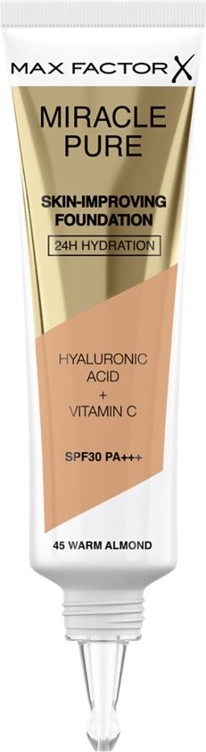 231x840-293 Max Factor Miracle Pure Skin-Improving Foundation 24h Hydration Spf30 45-Warm Almond 30ml - Afbeelding 1