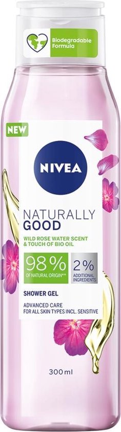 236x840-23 Nivea Shower Naturally Good Geranium Flower 300 ml - Afbeelding 1