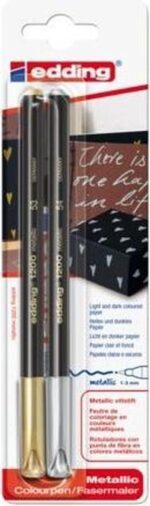 Fineliner edding 1200 f zilver en goud | Blister a 2 stuk