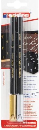 Fineliner edding 1200 f zilver en goud | Blister a 2 stuk - Afbeelding 2