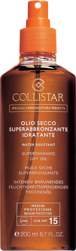 256x840-80 Collistar Supertanning Dry Oil Zonnebrandolie SPF15 - 200 ml - Afbeelding 1