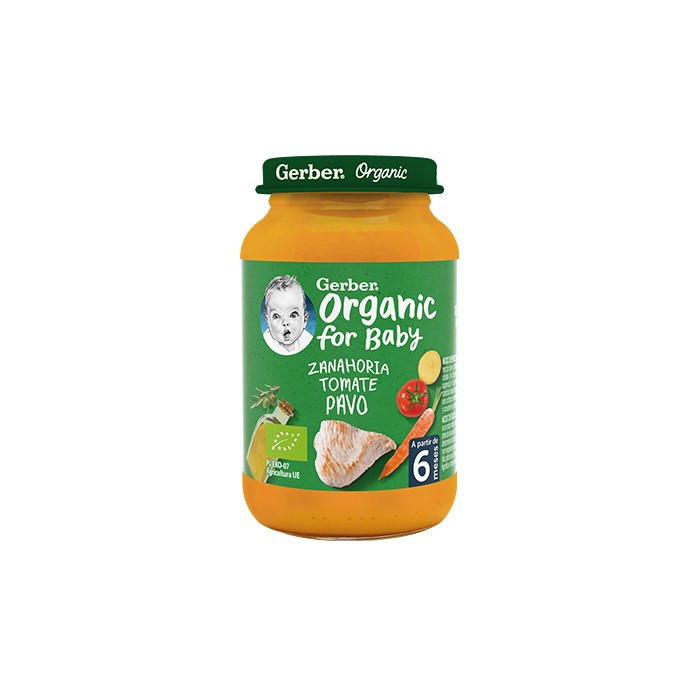 2617802_7627f00bc51ff1ff26df1de1ddea3a25 Gerber Organic Carrot Tomato Turkey 1U 190g - Afbeelding 1