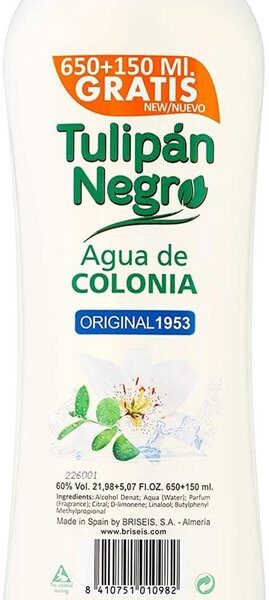 Tulipan Negro - Agua de Colonia Original /Eau de cologne - Original 1953/ Vegan- 800ml