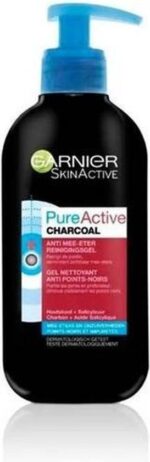 Garnier SkinActive Fure Active 3-in-1 Charcoal Gezichtsreiniger Anti mee-eters - 200 ml